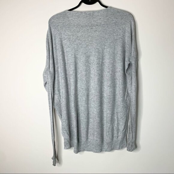 ASOS Glamorous Sweater High Low V-Neck Side Slit Knit Wool blend Grey Size XS - Picture 15 of 15
